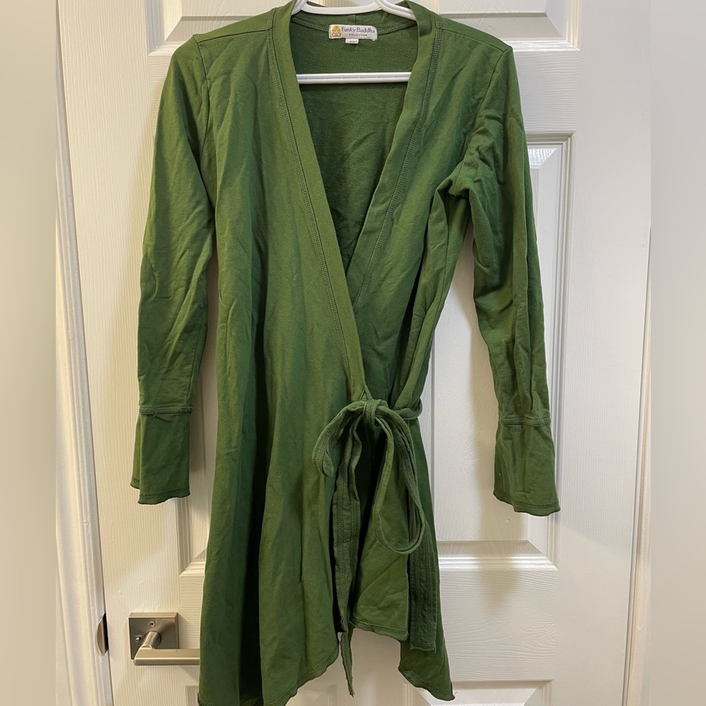 Funky Buddha Collection - Green Wrap Sweater